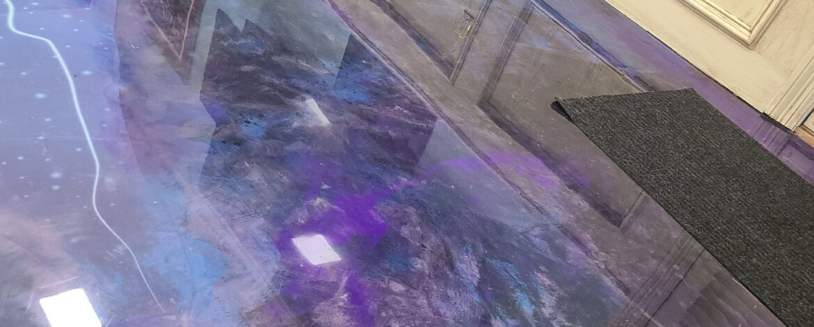 Purple Metallic Epoxy Flooring Dallas